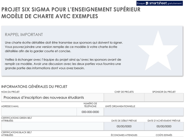 charte-projet-six-sigma-enseignement-superieur