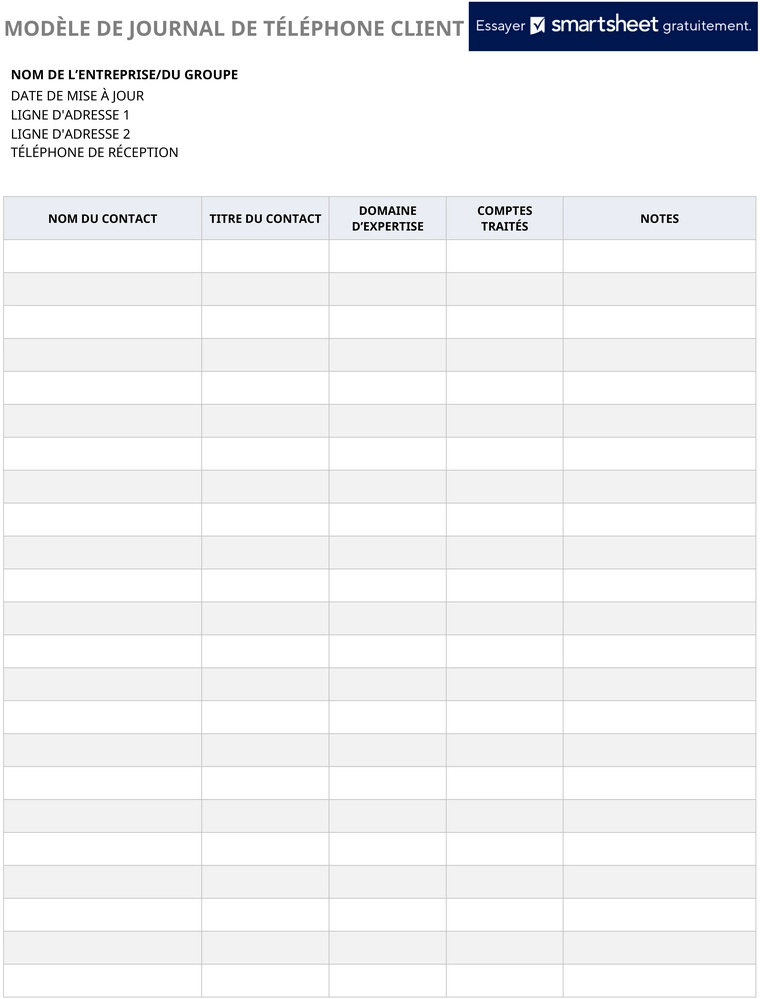 journal-telephonique-client-modele-organise