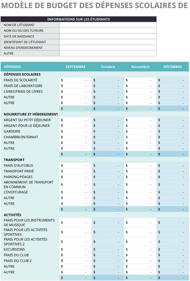 modele-budgétaire-dépenses-scolaires-excel