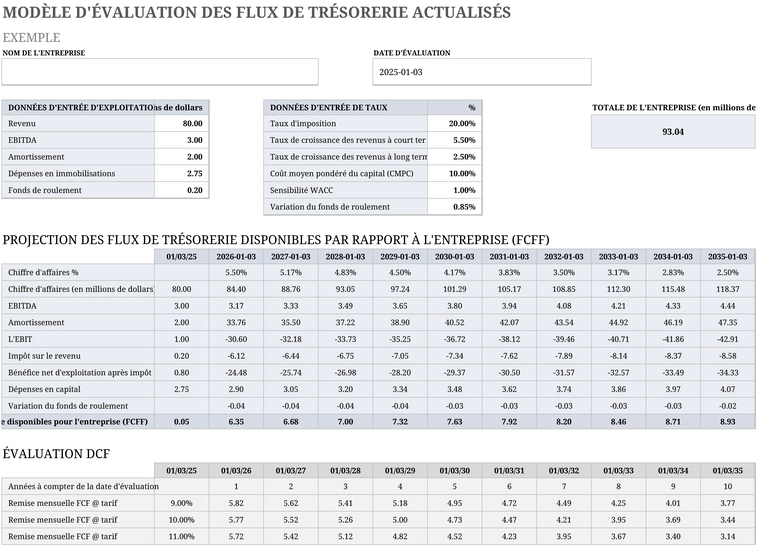 modele-valorisation-flux-tresorerie-excel