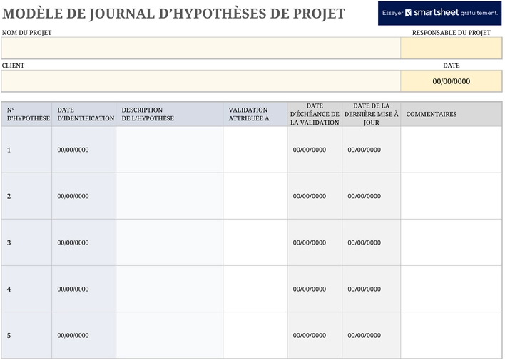 suivi-hypotheses-projet-organisation-structure-excel